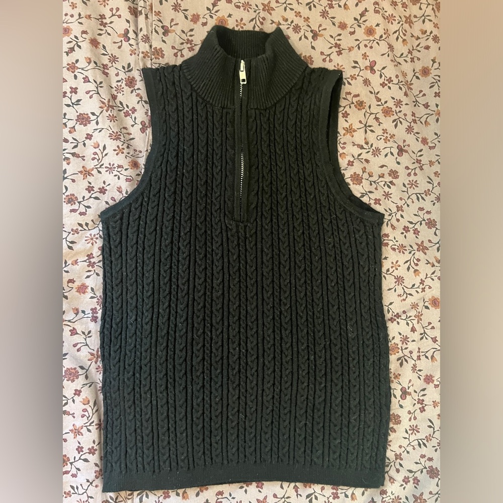 Industry Black Vest with a quarter zip up